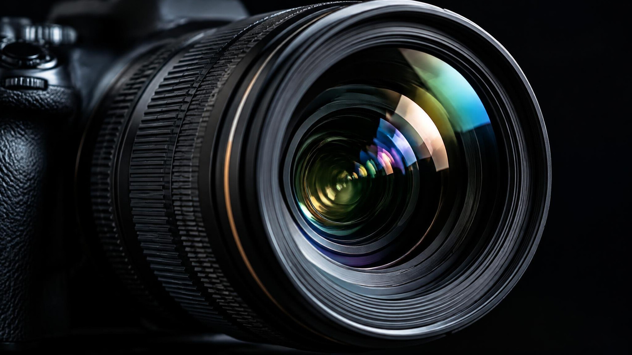Camera lens close-up