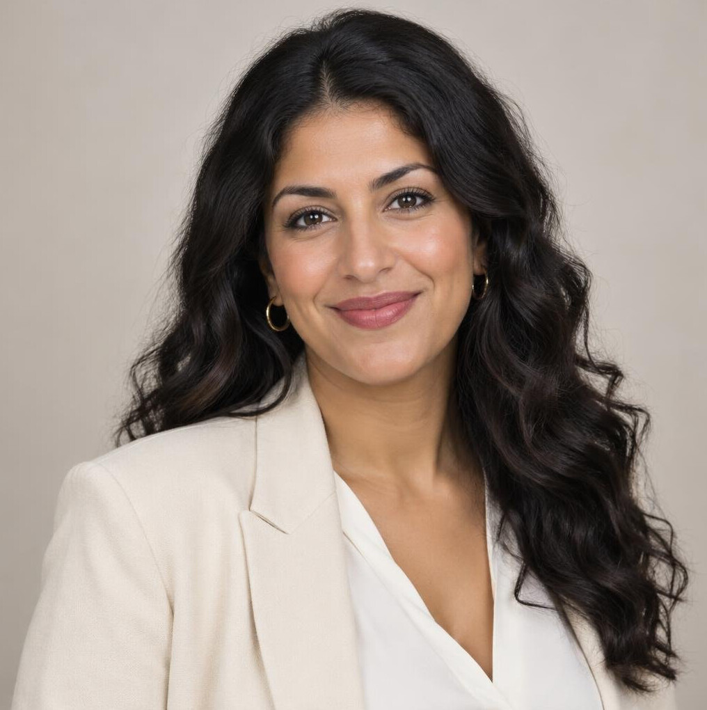 Portrait of a smiling woman in a blazer